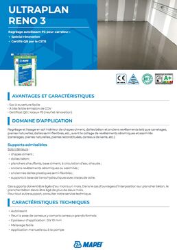 Ragréage de sol autolissant | ULTRAPLAN RENO 3 spécial rénovation P3