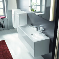 ligne de meubles de salle de bain suspendus à façade en verre | Royal Reflex