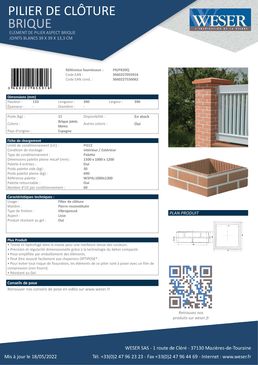 Pilier de portail aspect Brique |  WESER