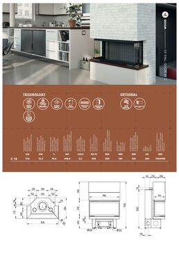 Poêle à bois monobloc avec technologie Wood | C 14 WOOD 65 