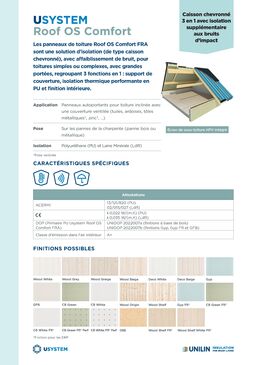 Panneau d’isolation de toiture solution ITE dédiée au confort intérieur  | Usystem Roof OS Comfort