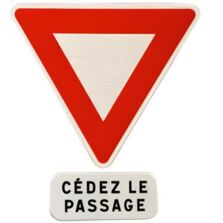 Panneau attention cédez le passage AB3a + M9c