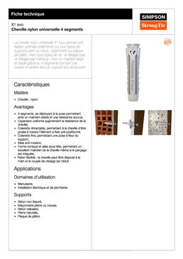 Cheville nylon universelle 4 segments