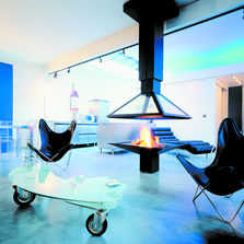 Cheminée à hotte télescopique vitrée | Hot