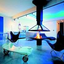 Cheminée à hotte télescopique vitrée | Hot