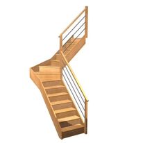Escalier Faubourg quart tournant intermédiaire rampe Régate tubes acier | Régate