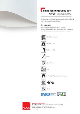 Toile tendue rétroéclairée pour murs et plafonds | ALYOS® translucide