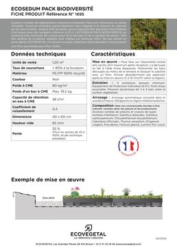 Bac précultivé pour toiture végétale | ECOSEDUM PACK 