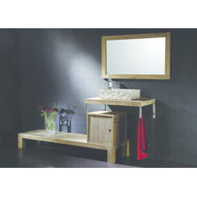 Meubles en teck et vasques en pierre pour salle de bains | Hémisphère Sud