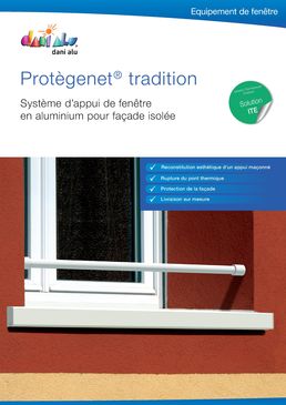 Système d'appui de fenêtre en aluminium pour façade isolée |  Protegenet Tradition