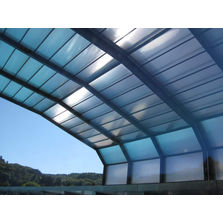 Abri de grande largeur léger et résistant pour piscine publique | Abri piscine grande largeur