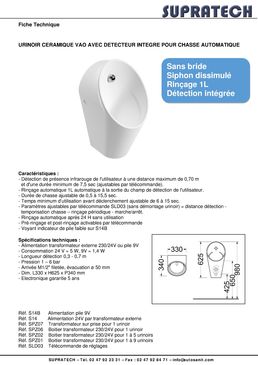 Urinoir céramique avec détecteur intégré pour chasse automatique | Urinoir VAO