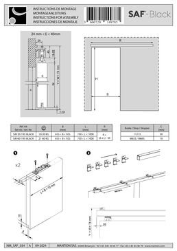 Système coulissant haut de gamme avec bandeau aluminium peint en noir | SAF-Black