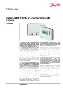 Thermostat d'ambiance à transmission filaire ou radio | TP 5000 / TP 5000 RF