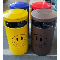 Poubelle urbaine en acier galvanisé pour gestion et collecte de déchets | SMILEY PARK Ludique 