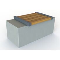 Banquette sur muret | Epure Banquette Norm en acier et bois