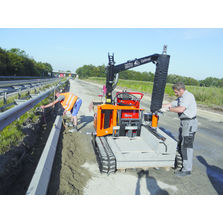Engin de chantier pour le transport de palette et la pose d'éléments de construction | Vacu-Pallet Mobil