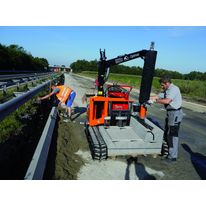 Engin de chantier pour le transport de palette et la pose d'éléments de construction | Vacu-Pallet Mobil