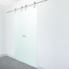 Ferrures suspendues pour porte coulissante verre | Système de portes coulissantes