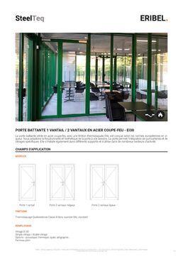 Porte battante 1 Vantail / 2 Vantaux en acier coupe-feu - EI30 | Gamme SteelTeq