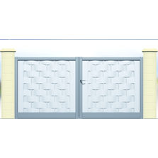 Portail plein droit ou cintré en lames d'aluminium tressées | Metis