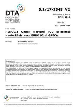Plaque de couverture PVC bi-orienté haute résistance pour bâtiments sportifs | Greca HR RENOLIT Ondex