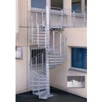 Escalier hélicoïdal en acier conforme pour des issues de secours