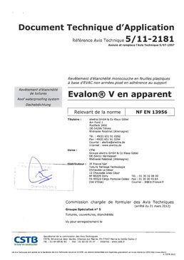 Membrane d'étanchéité monocouche en EVA | Evalon V