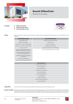 Peinture façade siloxanée D2 | Baumit SilikonColor