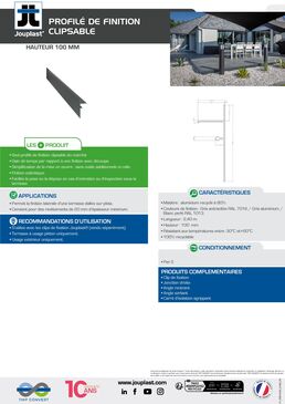 Profilés de finition clipsables