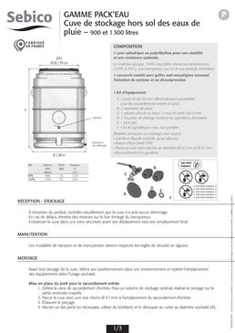 Cuve de stockage hors sol en polyéthylène