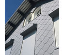 Habillage de façade en éléments de zinc prépatiné en forme d'écaille | VMZ Adeka façade
