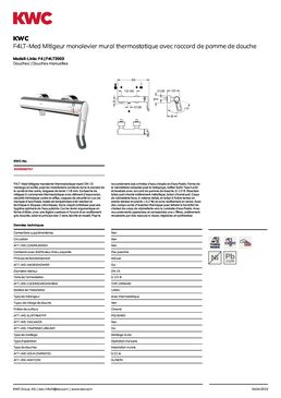 Mitigeur thermostatique mural pour douches en milieu médical | F4LT2003