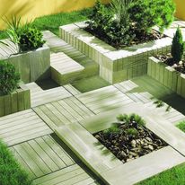 Elements modulaires aspect bois pour espaces paysagers | Novaland