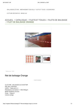 Filet de balisage orange | BALI ORANGE 