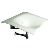 Vasque en corian pour PMR avec vidage complet et support fixe | 9VH0606