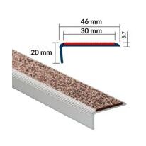 Nez de marche large cornière minéral NC3AML 46 X 20 MM PROOPLE | WATTELEZ 