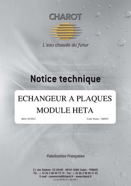 Echangeur à plaques pour installation basse température | Module Heta