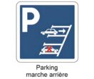 Panneau parking marche arrière obligatoire 500 mm Classe 2