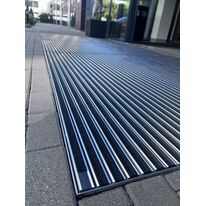 Tapis d'entrée technique ERP - Inserts gomme et aluminium - nettoyant et antidérapant | NIKO Gomme
