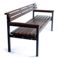 Banc avec assise et dossier en bois exotique | Quattro