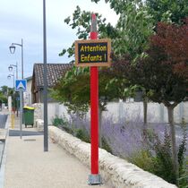 Totem signalétique | Totem Ecolor en bois lamellé-collé et aluminium