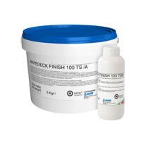 Finition polyuréthane mate pour sols résine | MAPEDECK FINISH 100 TS en phase aqueuse