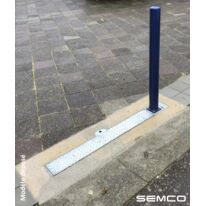 Potelet rabattable | Potelet de voirie rabattable en acier avec caisson encastré