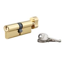 Cylindre à bouton 40 x 40 mm laitonné 3 clés