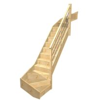 Escalier Faubourg double quart tournant haut & bas rampe Régate tubes acier | LAPEYRE SERVICES
