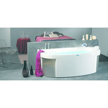 Baignoire balnéo à façade cintrée en deux matériaux | Disco