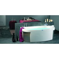 Baignoire balnéo à façade cintrée en deux matériaux | Disco