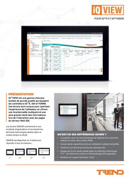 Gamme d’écrans tactiles client HTML5 pour contrôleurs IQX, TONN8 et IQVision