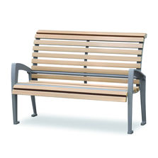 Banc urbain deux places en bois composite | Picadilly Banc Ecoteck